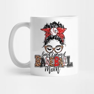 Baseball Mom Leopard   Loud And Proud Baseball Mom Mug